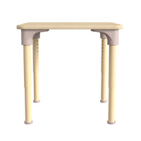 Flash Furniture Bright Beginnings 24" Square Commercial Grade Wooden Adjustable Height Classroom Activity Table - Beech-Commercial Grade Height Adjustable Square Wooden Classroom Activity Table