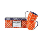 Tannex Pattern Mug Set with Gift Box, Orange, 17oz, 4 Pack-Set of 4 Pattern Mugs (17oz) with Gift Box - (2 x Set of two mugs in gift box = 4 mugs total)
