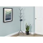 Monarch Specialties 2058 Coat Rack - Silver Metal-Material: Metal