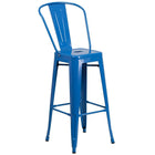 30'' Round Blue Metal Indoor-Outdoor Bar Table Set with 2 Cafe Barstools [CH-51090BH-2-30CAFE-BL-GG]-4