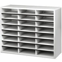 Fellowes 24-Compartment Literature Organizer - Letter Size - Dove Grey-Organize literature, mail, forms and more