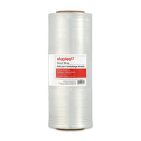 Staples Stretch Wrap/Pallet Wrap, 14" x 1500' Roll, Clear-Stretch wrap sticks on contact and holds securely without the need for tape or adhesive