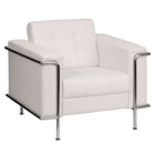 Flash Furniture HERCULES Lesley Series Contemporary Melrose LeatherSoft Chair with Encasing Frame - White-Contemporary Style