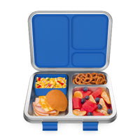 Bentgo Kids 3-Compartment Lunch Box - Blue-3 food compartments and a removable silicone container portioned perfectly to fit a child's appetite