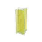 Azar Displays 13.5"W x 44"H 4-Sided Pinwheel Pegboard Display with Revolving Base, Translucent Yellow (700444-YEL)-Includes four panels & Acrylic Sign Holder strip and stands on a 23" revolving base