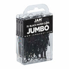 JAM Paper Colored Jumbo 2" Paper Clips - Black - 3 Packs of 75-Quantity: 3 Packs of 75 per box