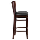 Flash Furniture – Tabouret bistro Darby en bois, dossier ajouré, fini noyer, siège en vinyle noir (XUDGW018BWABKV)-Capacité de poids de 800 lb