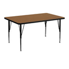 Flash Furniture 30''W x 48''L Rectangle Activity Table with Thermal Fused Top and Height Adjustable Pre-School Legs, Oak-Oak Laminate