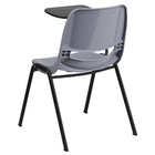 Flash Furniture Grey Ergonomic Shell Chair with Right Handed Flip-Up Tablet Arm-Designed for Commercial Use