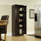 Sauder Home Plus Storage Cabinet with Four Adjustable Shelves, Dakota Oak-Framed panel doors