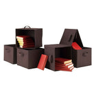Winsome Capri Foldable Fabric Baskets, Chocolate, 6 Pack-Basket material is 100% Polyprophene (non-woven), Insert - Fiberboard, Sewing is 100% Polyester