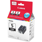 Canon PGI-5BK Pigment Black Ink Tank - 2 Pack-For use with: Canon PIXMA IP5300, IP5200, IP5200R, IP4500, IP4300, IP4200, IP3300, IP3500, MP520, MP530, MP510, MP500, MP830, MP800, MP610, MP600, MP950, MP960, MP970, MX700, MX850