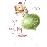 Holly Jolly Christmas, Teddy Bear, 18 Pack-Printed on premium coated card stock