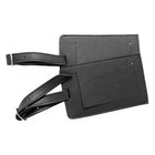 Ashlin QUITO Double Rectangular Luggage Tag with Adjustable Strap, Black , (TAG042X-18-01)-Includes protective flap for security of your information when travelling.