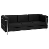 Flash Furniture HERCULES Regal Series Contemporary Black LeatherSoft Sofa with Encasing Frame-Contemporary Style