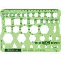 Staedtler General Purpose Pocket Stencil Template-General purpose pocket template, 5-1/8" x 3-5/8"