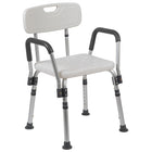 Flash Furniture HERCULES Series Adjustable Bath & Shower Chair - Quick Release - White (DCHY3523LWH)-Back provides resting support