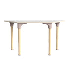 Flash Furniture Bright Beginnings 47" Commercial Grade Wooden Trapezoid Adjustable Height Classroom Activity Table - Beech/White-Commercial Grade Height Adjustable Trapezoid Wooden Classroom Activity Table