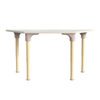 Flash Furniture Bright Beginnings 47" Commercial Grade Wooden Trapezoid Adjustable Height Classroom Activity Table - Beech/White-Commercial Grade Height Adjustable Trapezoid Wooden Classroom Activity Table