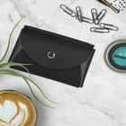 JAM Paper Leather Business Card Case, Round Flap, Black 5 Pack (2233317456g)-Portfolio flap: Round