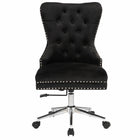 Plata Import Boyel Upholstered Velvet Office Chair - Black-Tilt Mechanism