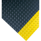 Wearwell Diamond-Plate Runner No. 385, 3' x 75', Black/Yellow-High-tech industrial runner for indoor use