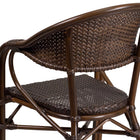 Flash Furniture Milano Series Cocoa Rattan Restaurant Patio Chair with Bamboo-Aluminum Frame-Cross Braces provide extra stability