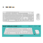 Logitech MK295 Silent Wireless Mouse and Keyboard - Off white-Compact mouse: Click and point in comfort with an ergonomic contoured, portable shape. Works with precision on most surfaces for a smoother glide, thanks to advanced optical tracking
