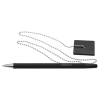 Merangue Security Desktop Pen - 24" Metal Chain - Black-Sticky adhesive on the base of the unit securely fastens to any clean, flat surface