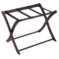 Winsome Luggage Rack, Espresso-With its sturdy legs and thick canvas straps, the luggage rack is perfect for holding a heavy suitcase. Its finish and curved legs make it a worthy addition to anyone's bedroom.