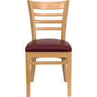 Flash Furniture HERCULES Premium Curved Triple Braced & Double Hinged Burgundy Fabric Metal Folding Chair - 2 Pack-Set of 2 Wood Dining Chairs