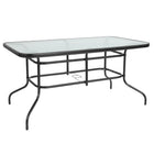 Flash Furniture 31.5" x 55" Rectangular Tempered Glass Metal Table-Top Size: 31.5"W x 55"L
