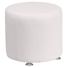 Flash Furniture - Pouf rond de 18 po en cuir blanc Melrose de la série HERCULES Alon-Pouf rond