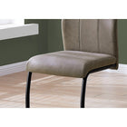 Monarch Specialties 1114 Dining Chair - Taupe Fabric/Black Metal - 2 Pack-The dining room chairs boast cushioned seats to allow you to dine in comfort 