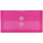 JAM Paper Plastic Envelopes with Button and String Closure #10 Business Booklet - 5.25" x 10" - Fuchsia Pink - 12 Pack -Colour: Fuchsia Pink