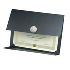 St. James Elite Medallion Fold Certificate Holders, Black Linen with Silver Medallion, 5 Pack-80 lb black linen cover