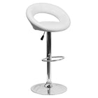 Nicer Furniture Mooncut Swivel Height Adjustable Bar Stool - White - 2 Pack-Chrome bell shape base for stability