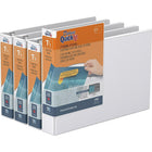 QuickFit Heavy Duty Landscape 8.5" x 11" Spreadsheet Binder - Round Ring - 1.5" - White - 4 Pack-3 Ring Binder