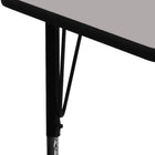 Flash Furniture 24''W x 60''L Rectangle Activity Table with 1.25'' High Pressure Top and Standard Height Adjustable Legs, Grey-Dimensions: 21 1/4'' - 30 1/4''H x 24''W x 60''D