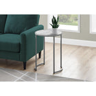 Monarch Specialties 2205 Accent Table - 24"H/White Marble-Look/Silver Metal-Assembly required: Illustrated instructions and all hardware are provided for convenience (additional tools may be needed)