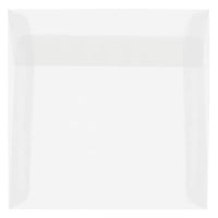 JAM Paper Enveloppes carrées en papier vélin translucide avec fermeture gommée, 8 x 8 po, incolore, 1000 par paquet-Incolore