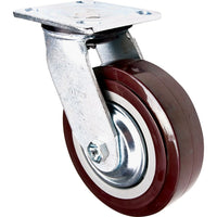 Kleton - Roulette, Pivotant, 6po (152,4 Mm), Polyuréthane, 850 Lb (385 Kg), paquet de 4-Dia. des trous de boulon 3/8po (9,52 mm)