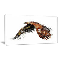 Designart Soaring Eagle, White Canvas Art Print, 5 Panels, (PT2321-40-20)-Print