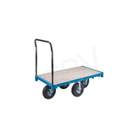 Kleton Heavy-Duty Platform Truck, Deck Width: 48", Handle Height: 42", Deck: Wood Deck-Deck Width: 48"