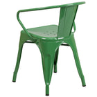 Flash Furniture Chaise pour intérieur / extérieur en métal vert avec appuis-bras-Appuis-Bras intégrés