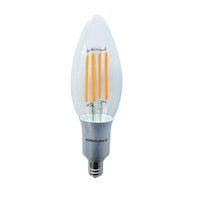 Northern Stars 80032 LED Light Bulb, Candelabra B10 4W, Filament, Dimmable, Clear, Silver, 2 Pack-LED Candelabra B10 4W, Warm white (Soft white)