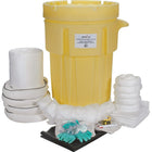 Zenith Safety 95-Gallon Industrial Spill Kits, Oil Only, With Mobile Overpack Drum-Contents: 50 Sorbent Pads (15" x 17"), 5 Sorbent Socks (3" x 48"), 5 Sorbent Pillows (8" x 18"), 4 Sorbent Booms (5" x 10"), 1 Sorbent Roll (15" x 150'), 1 Drain Cover (36" x 36"), 1 Caution Tape (3" x 300'), 1 Repair Putty (4 oz.), 2 Pairs Nitrile Gloves, 2XL (11) , 2 Pairs Safety Goggles (One Size), 2 Microporous coveralls (X-Large), 10 Disposal Bags (26" x 36")