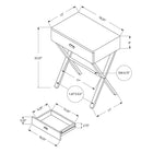 Monarch Specialties 3262 Accent Table - 24"H/Glossy White/Chrome Metal-Assembly Required