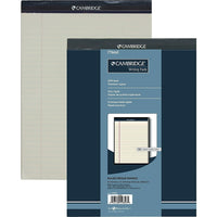 Cambridge Premium Pad, 8-1/2" x 11-3/4", Wide-Ruled, Ivory, 70 Sheets-Extra stiff back board provides a high-quality writing surface