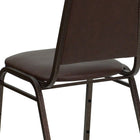 Flash Furniture HERCULES Trapezoidal Back Stacking Banquet Chair in Brown Vinyl - Copper Vein Frame-Seamless Back Panel